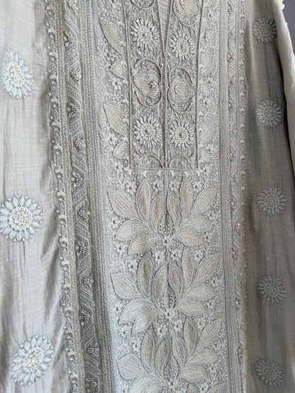 Luxurious Mul chanderi lucknowi handwork suit