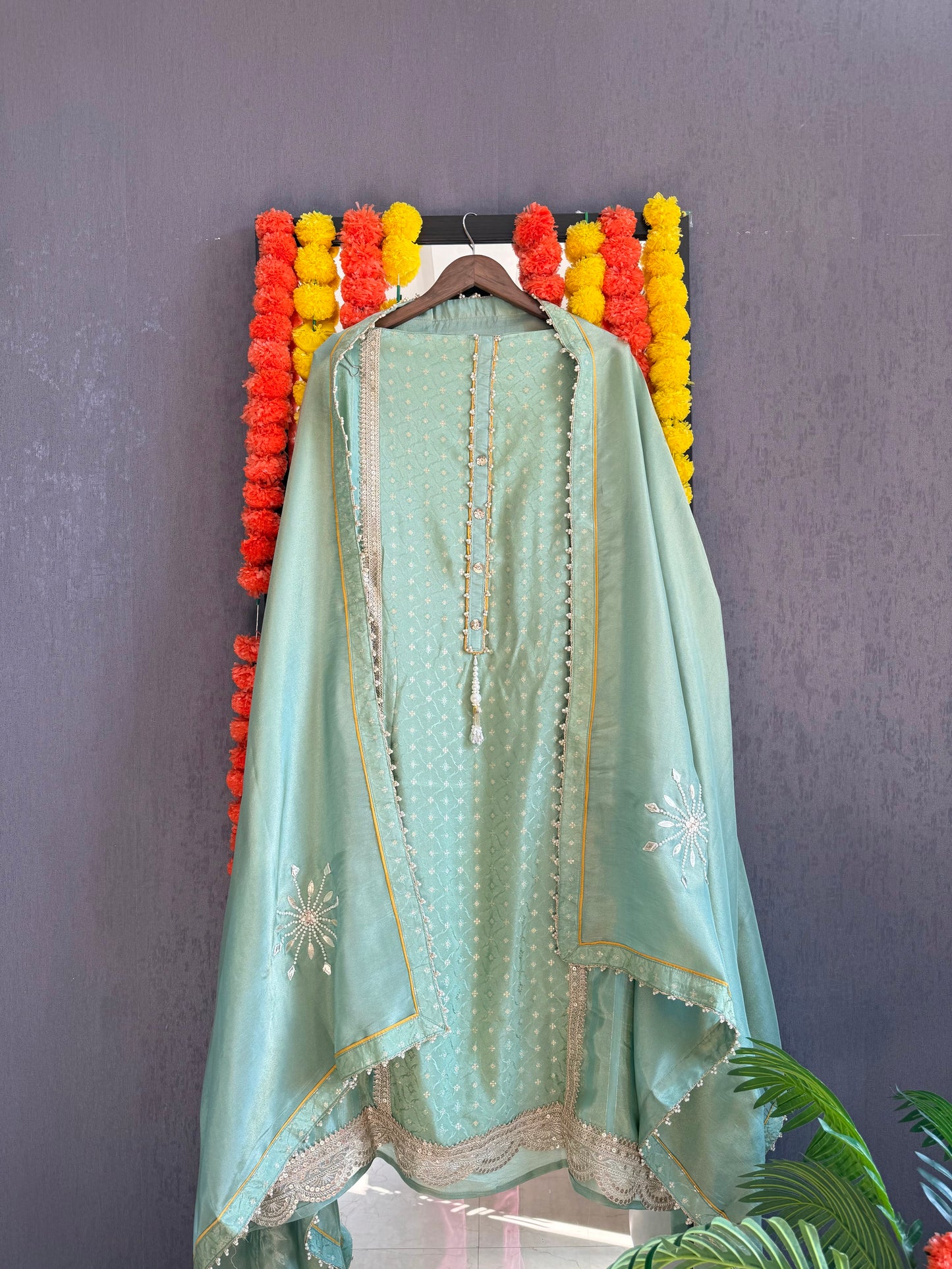 Pearl Benarsi Tissue silk suit