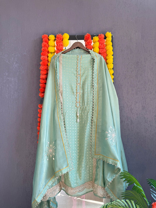 Pearl Benarsi Tissue silk suit
