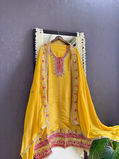 Luxurious Gotapatti Pure Tissue silk suit
