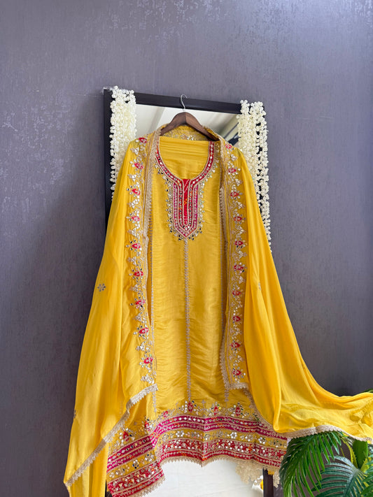 Luxurious Gotapatti Pure Tissue silk suit