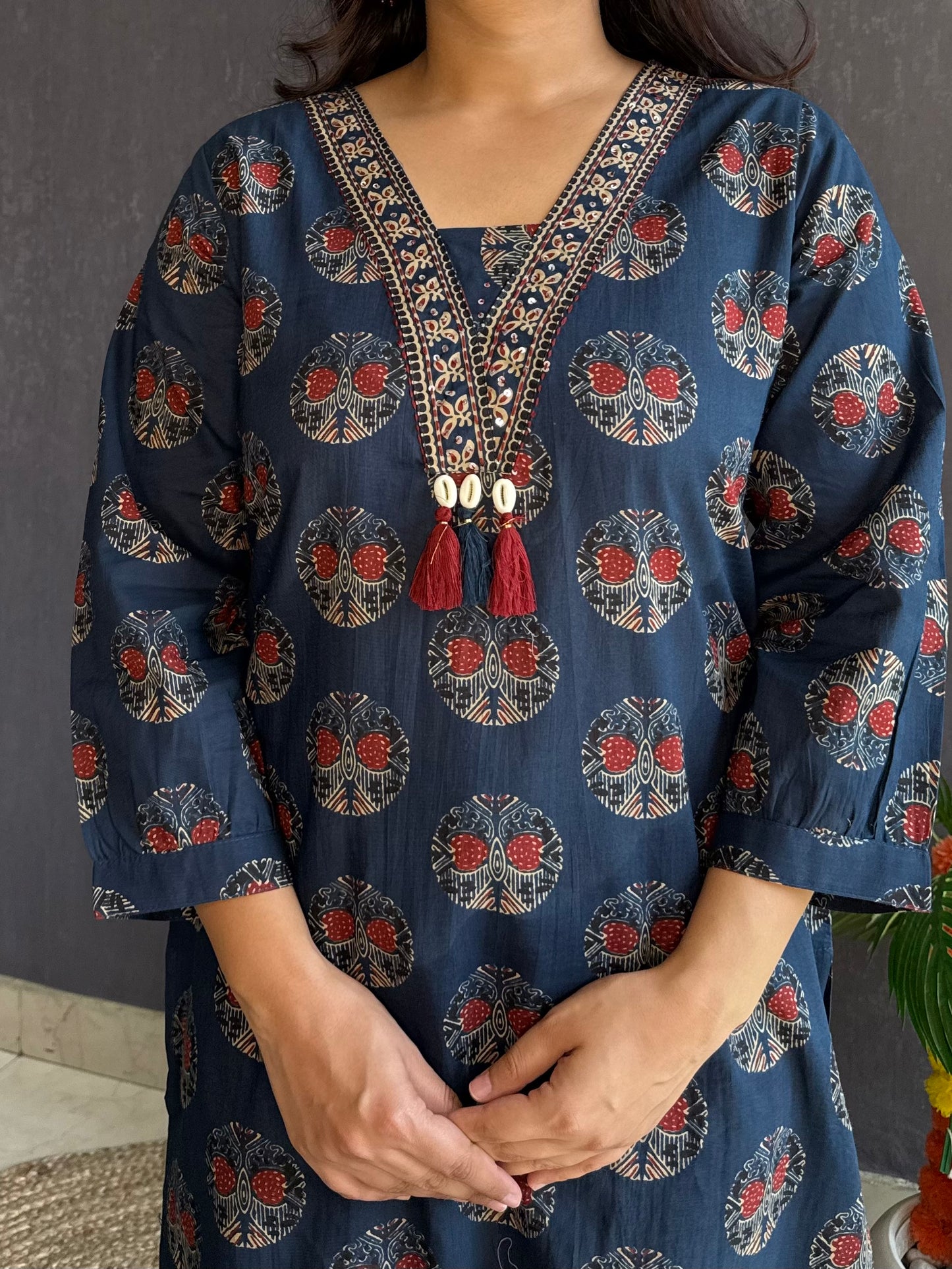 Pure cotton ajrakh print suit set
