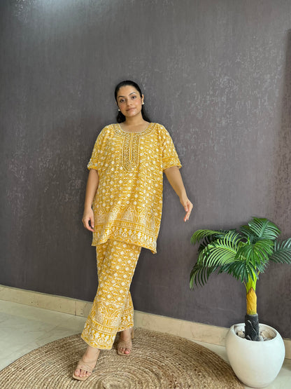 Lucknowi handwork festive Coord set