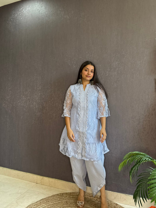Pure cotton lace work coord