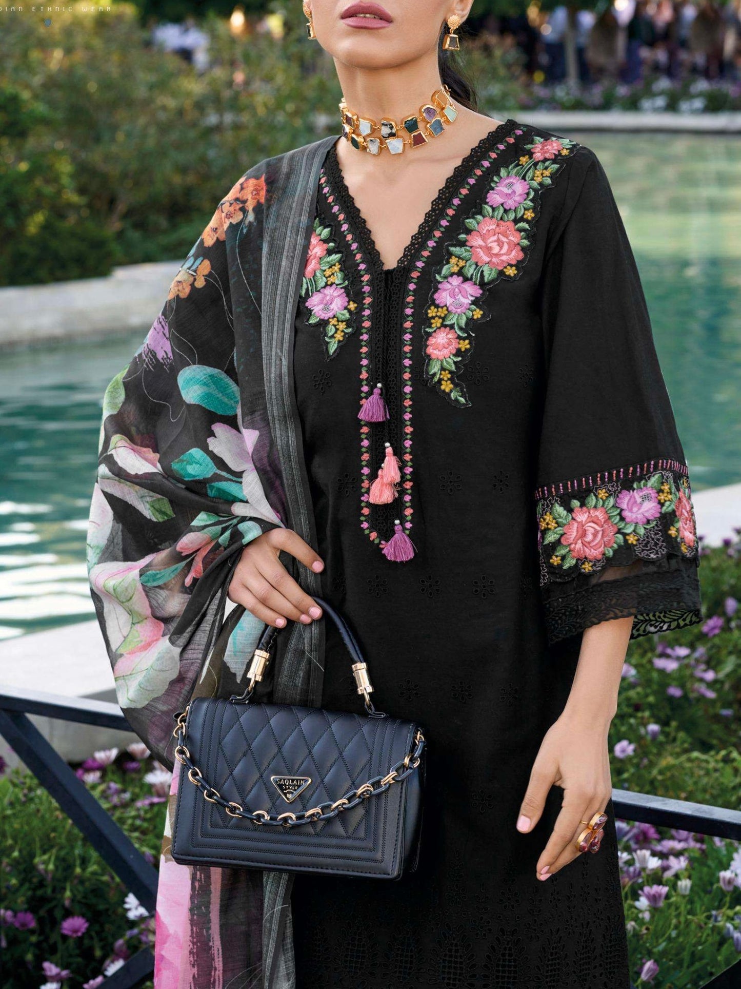 Pakistani schiffili designer suit