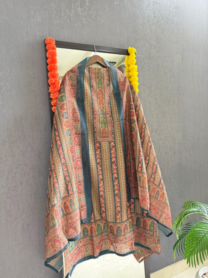 Maheshwari floral kantha work Unstitched suit