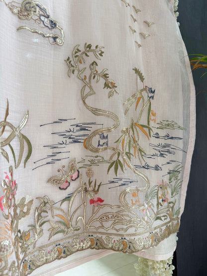 Luxurious Mul chanderi gota appliqué work suit