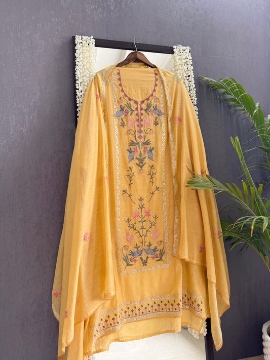 Luxurious Mul chanderi butterfly suit