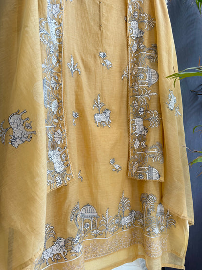 Luxurious Mul chanderi pichwai suit