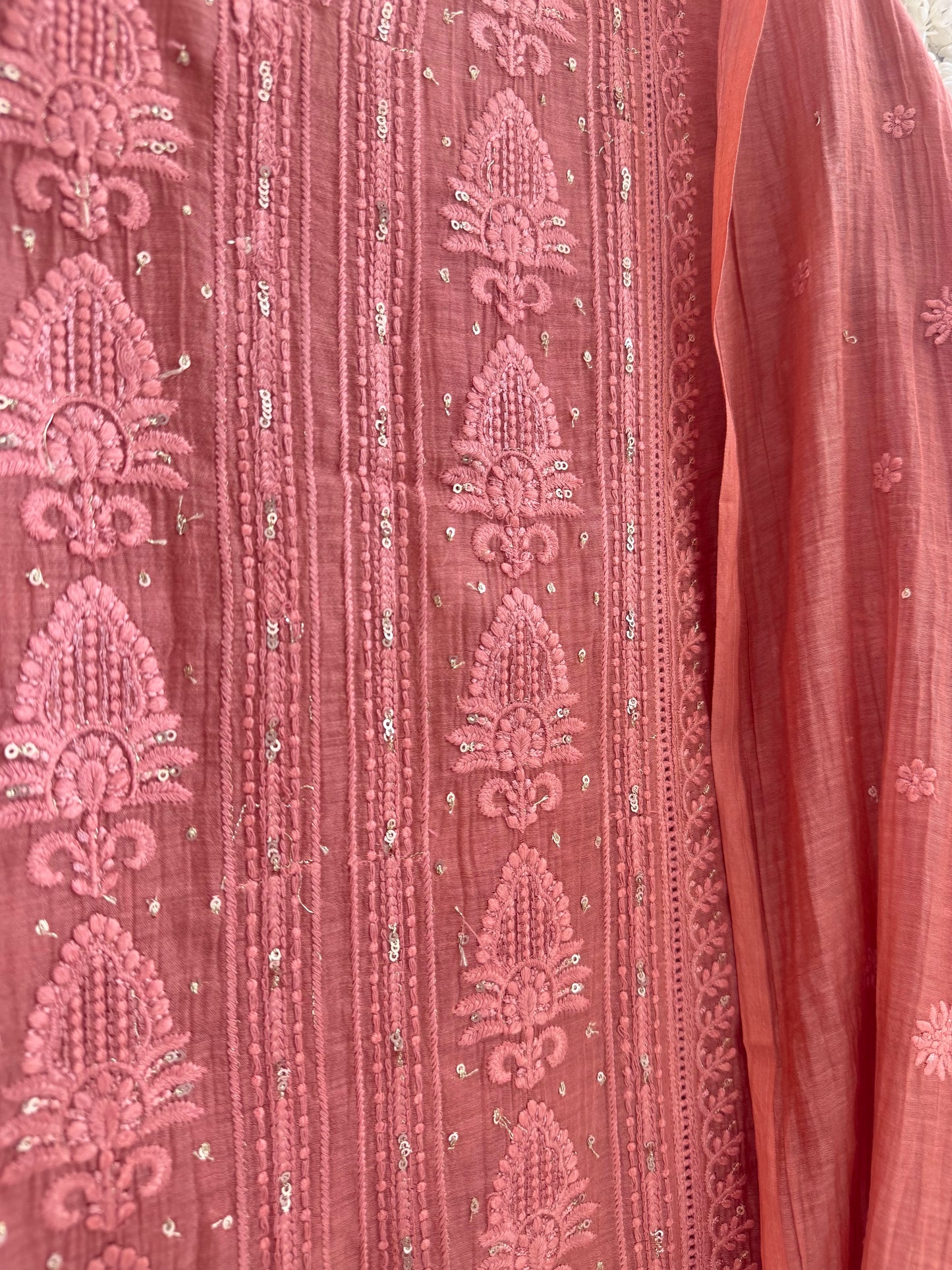 Luxurious Mul chanderi lucknowi handwork suit