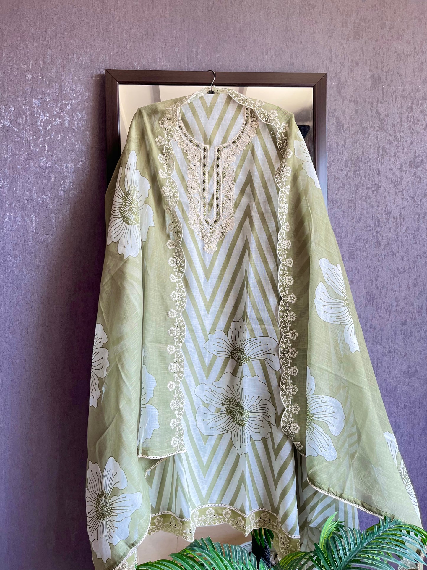 Aari work premium linen suits