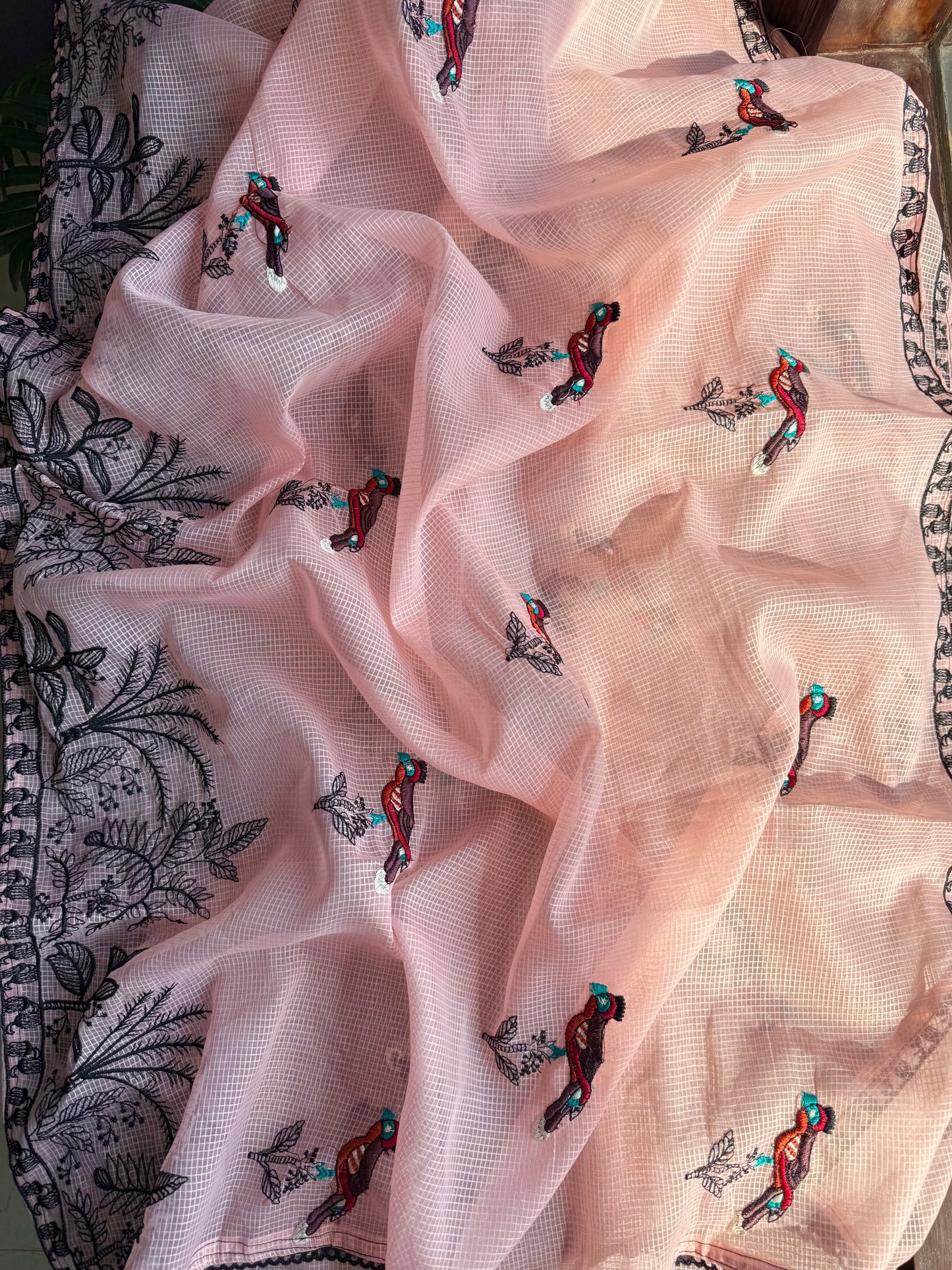 Kota doria birds embroidered suits