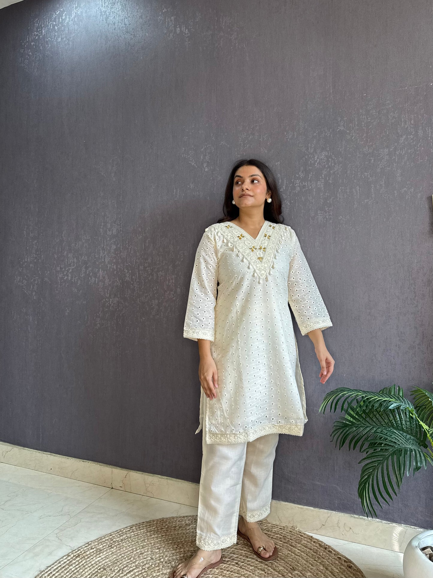 Schiffili mirror cotton Coord set