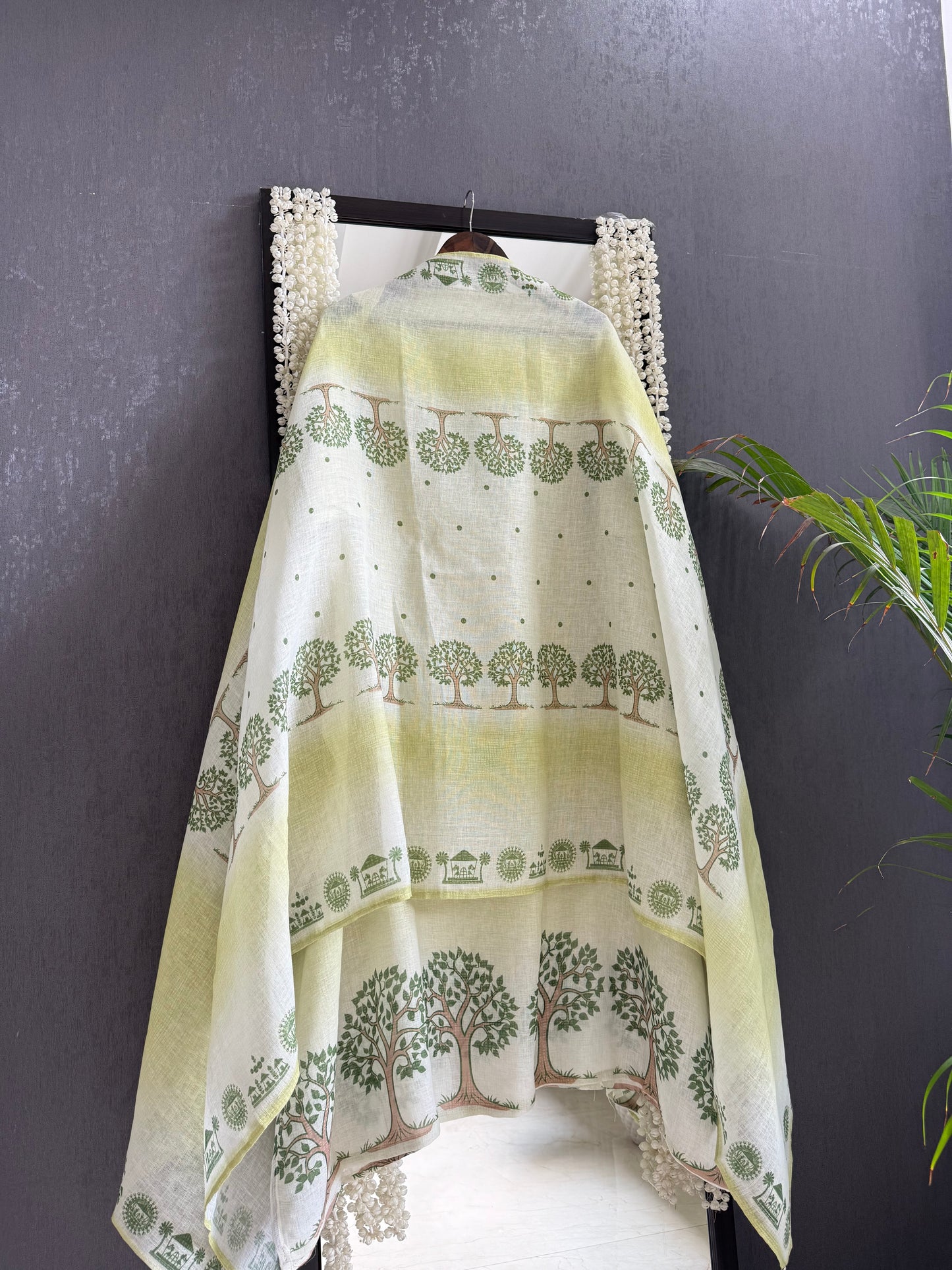 Pure linen worli art handwork suit