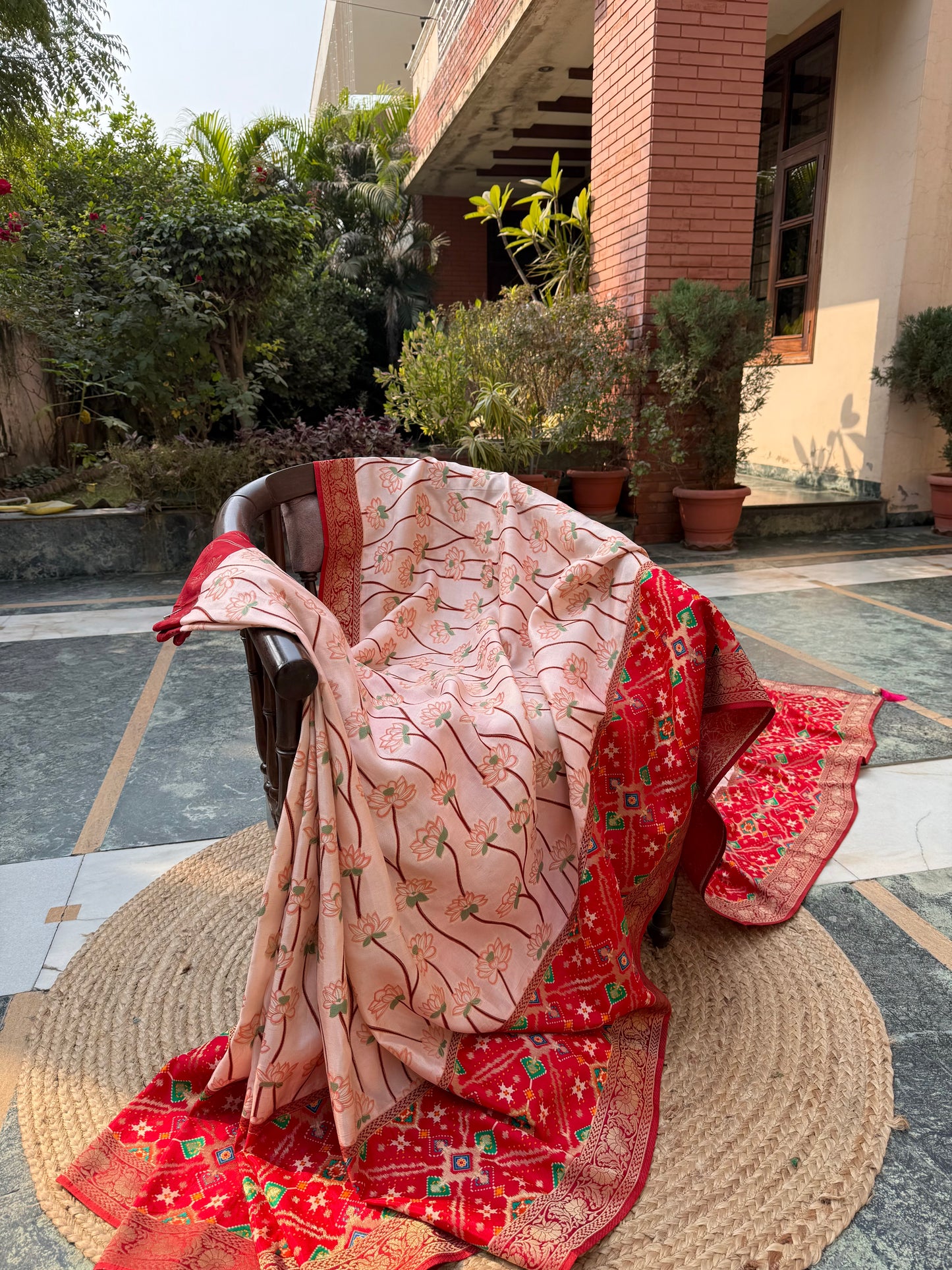 Patola Benarsi lotus saree