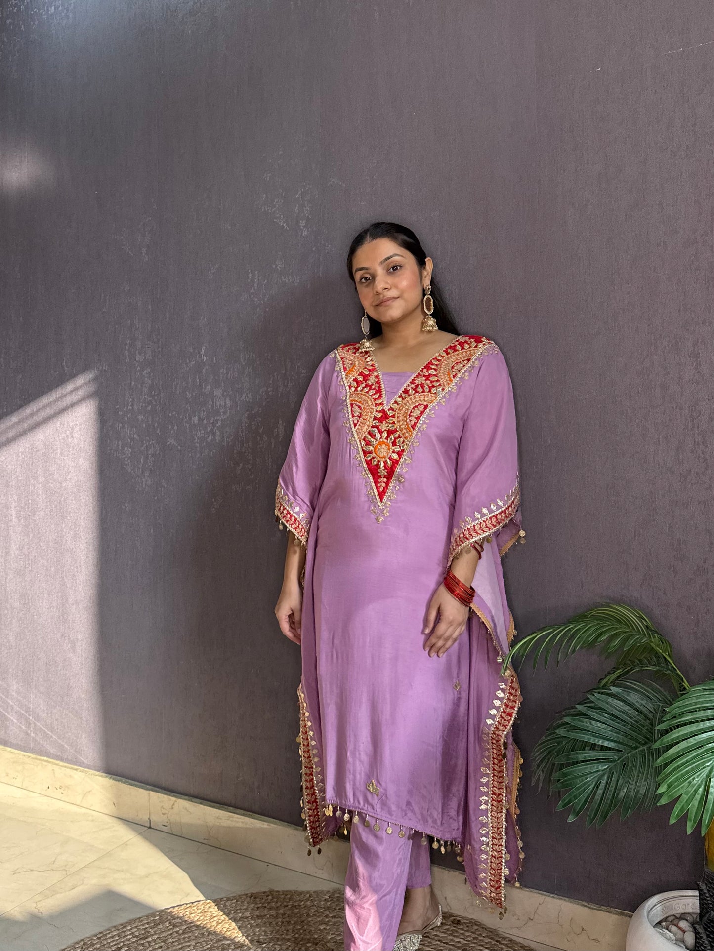 Gotapatti aari work kaftan set
