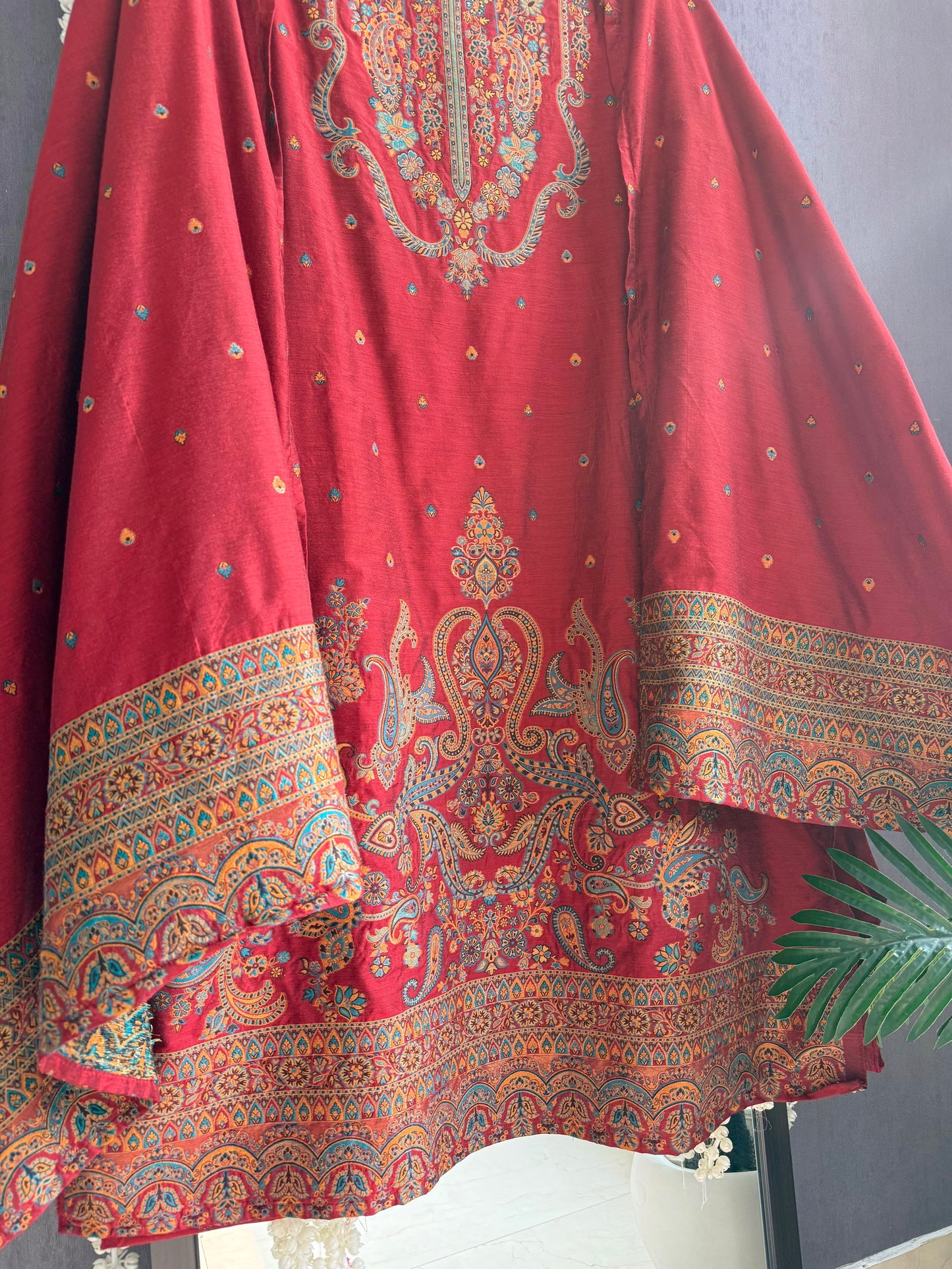 Linen kashmiri jamawar suit