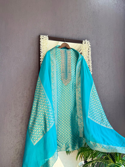 Brocade Benarsi silk suit