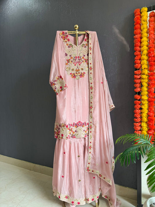 Luxurious handwork sharara set