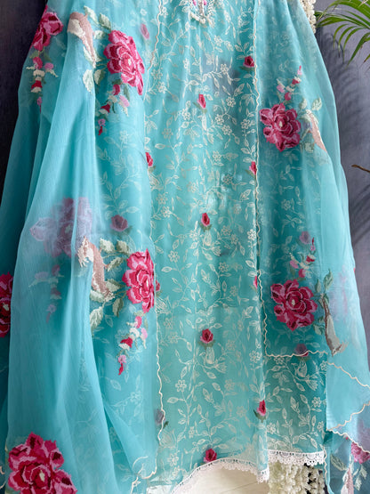 Cross stitch roses birds suit