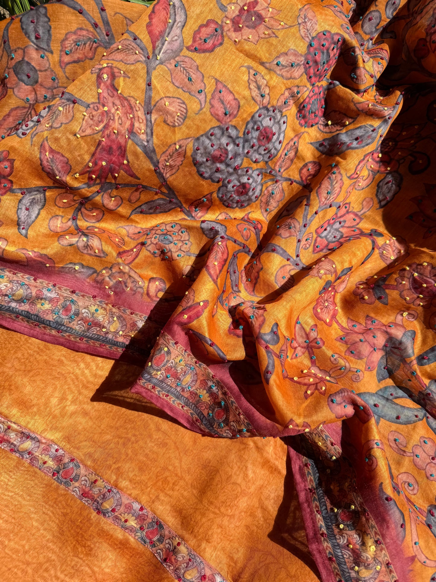 Maheshwari french knot lotus suit