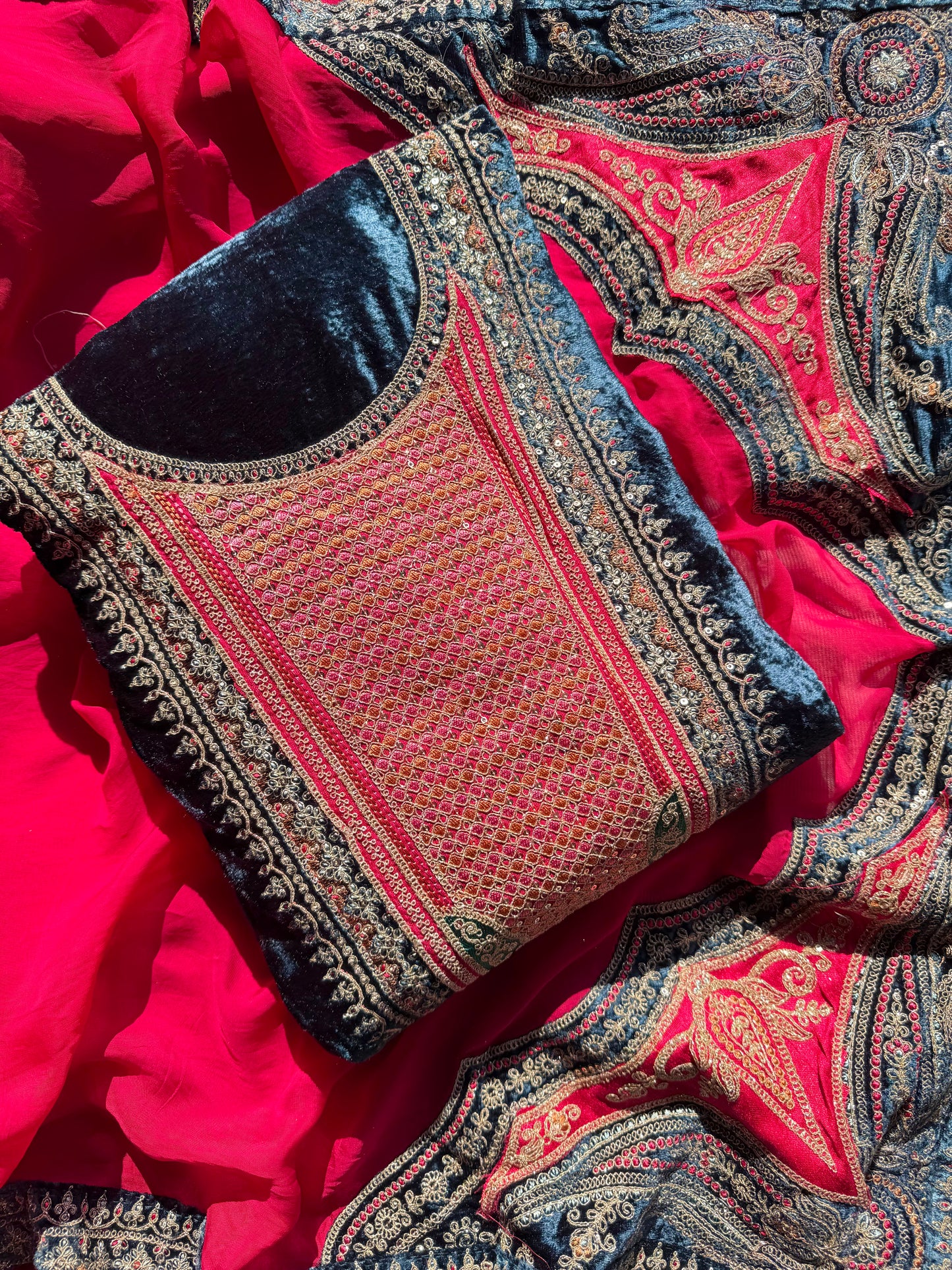 Velvet Marori Aari work suit