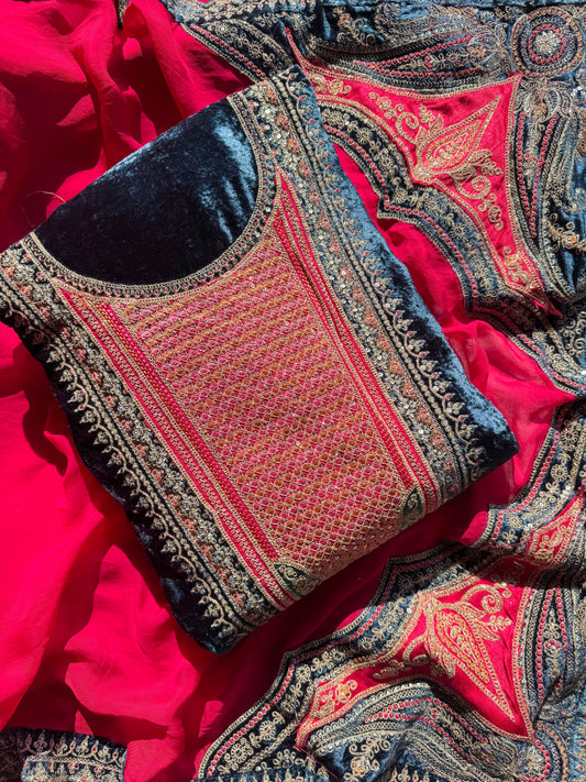 Velvet Marori Aari work suit