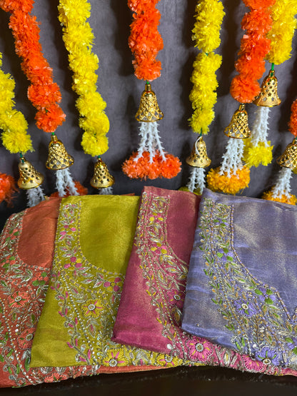 Tissue silk benarsi handwork suit