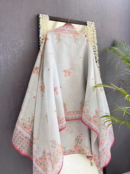 Linen handwork floral suit