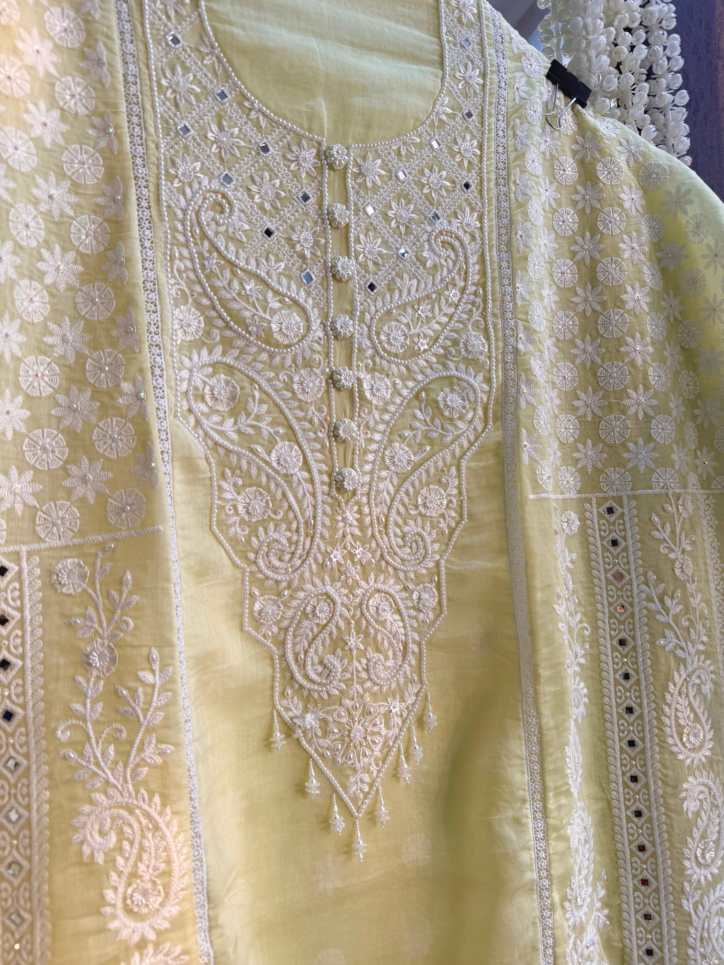 Luxurious Mul chanderi lucknowi handwork suit