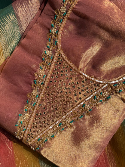 Tissue silk multi color suit