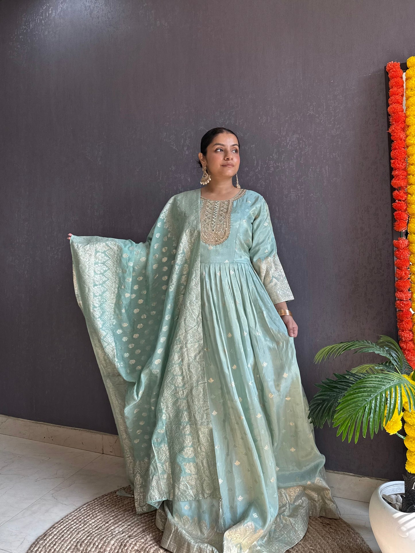 Benarsi Handwork Anarkali suit