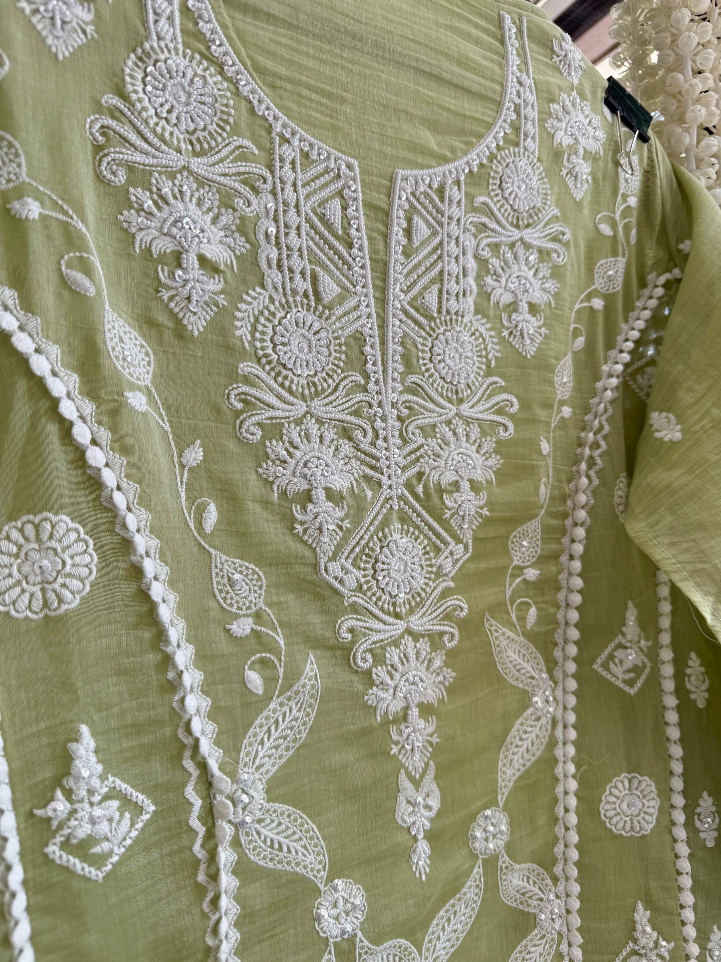 Luxurious Mul chanderi lucknowi handwork suit