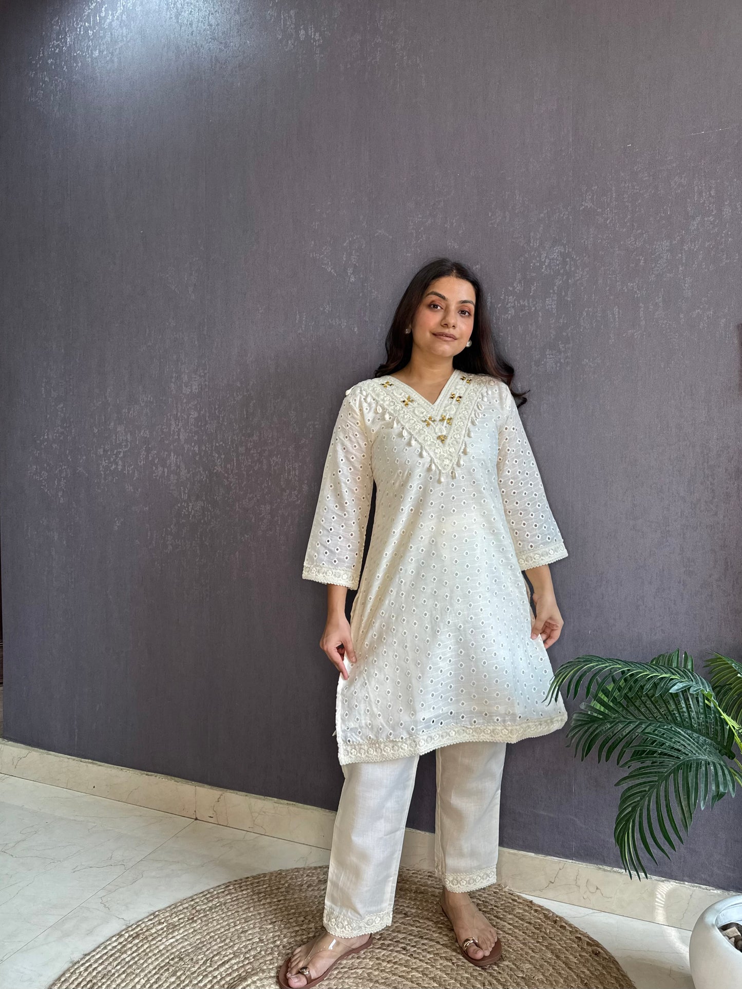 Schiffili mirror cotton Coord set