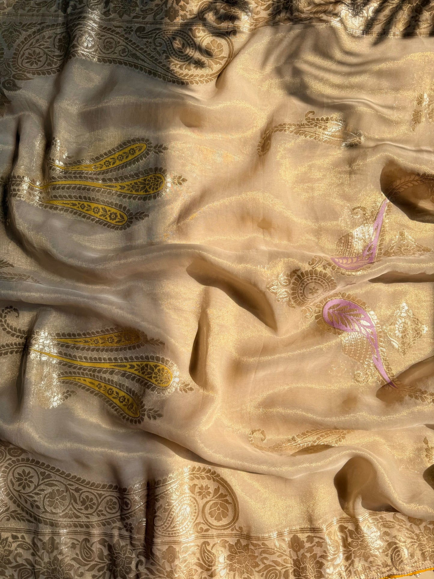 Luxurious aari work Tissue Benarsi silk suit
