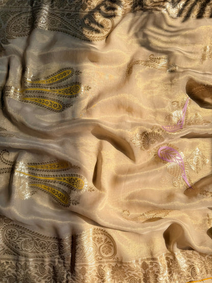 Luxurious aari work Tissue Benarsi silk suit