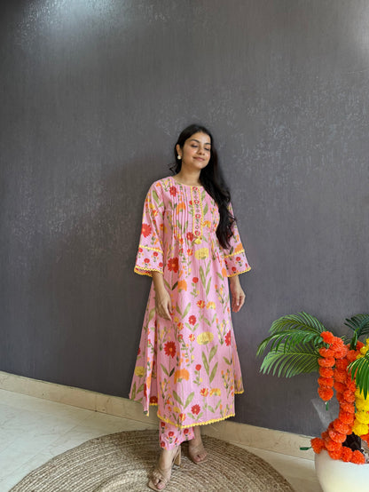 Florals Pure cotton kurta set