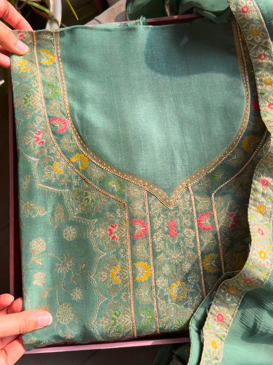 Meenakari Benarsi silk suit