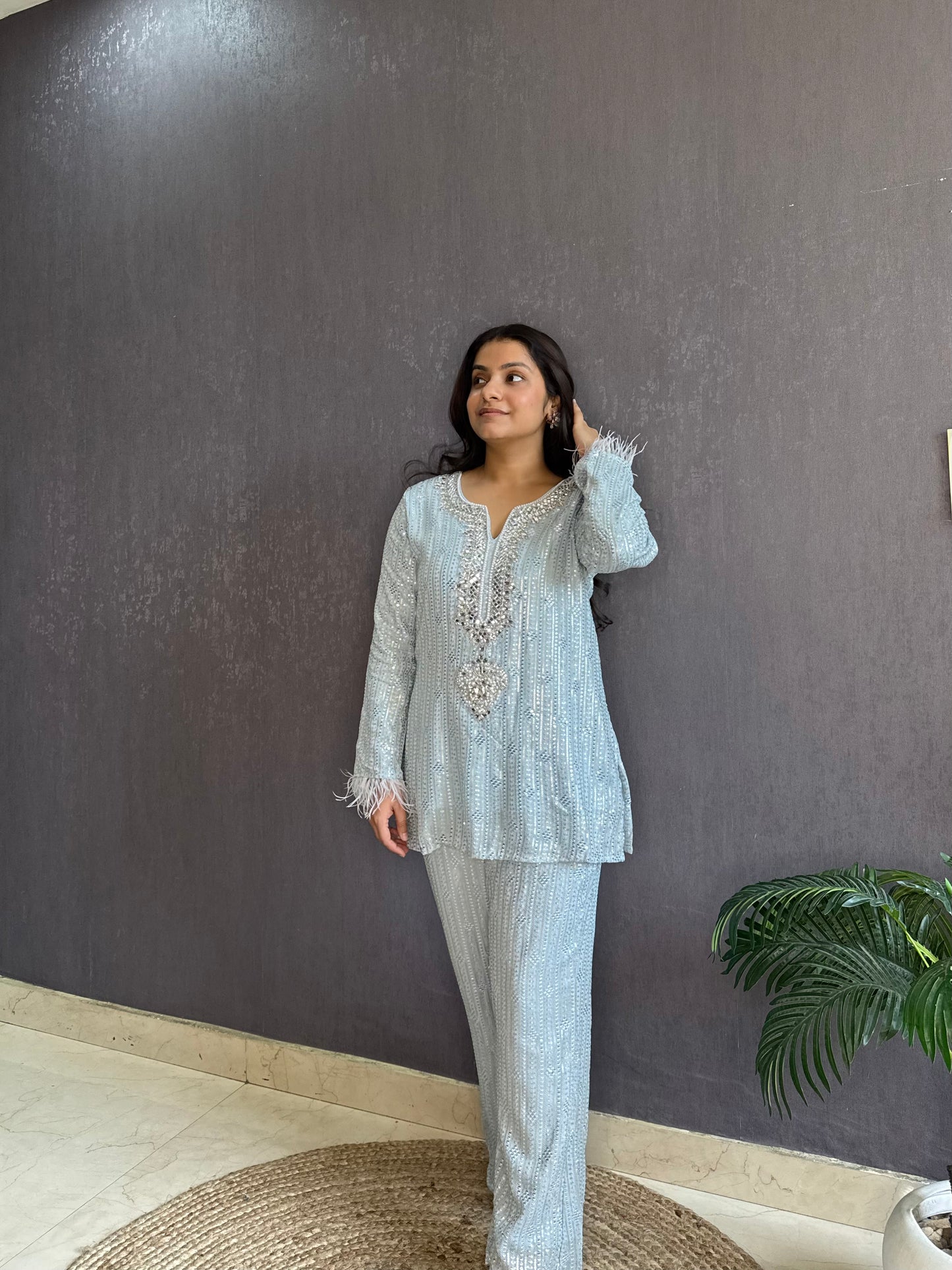 Lucknowi handwork Coord set