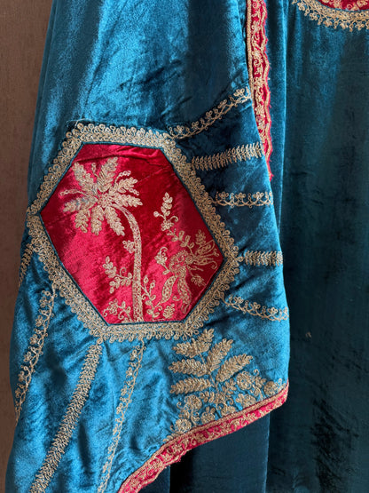 Velvet Front back Marori Aari work suit
