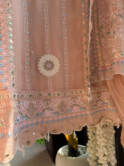 Lucknowi chikankari handwork suit