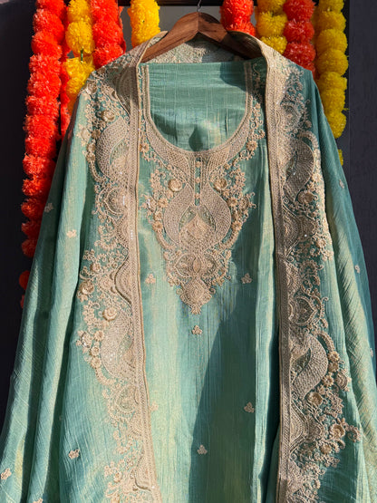 Luxurious soft Crush Tissue silk suit