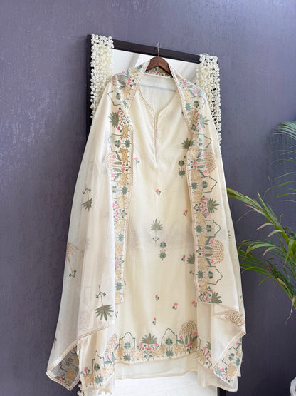 Luxurious Mul chanderi pichwai suit