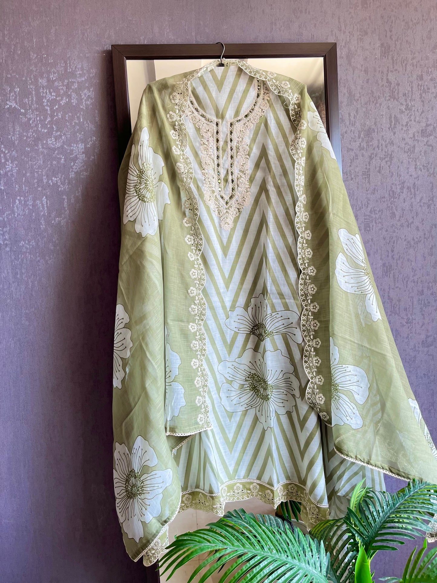 Aari work premium linen suits