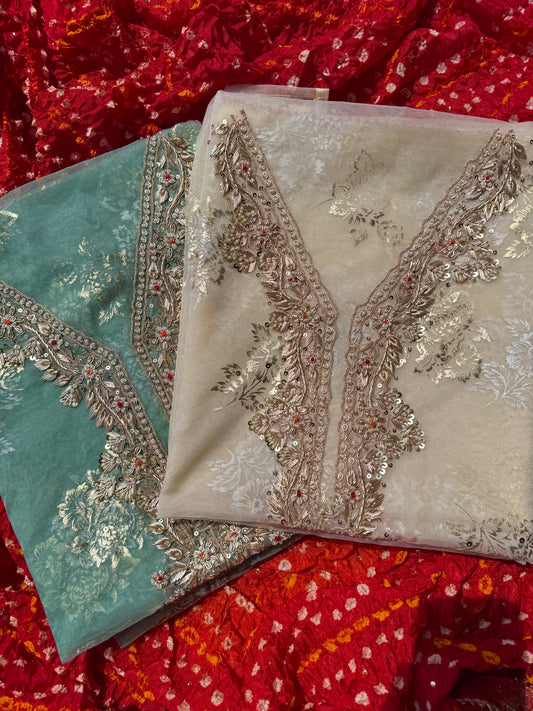 Zardozi bandhani suit