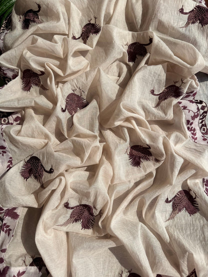 Luxurious Mul chanderi swans suit