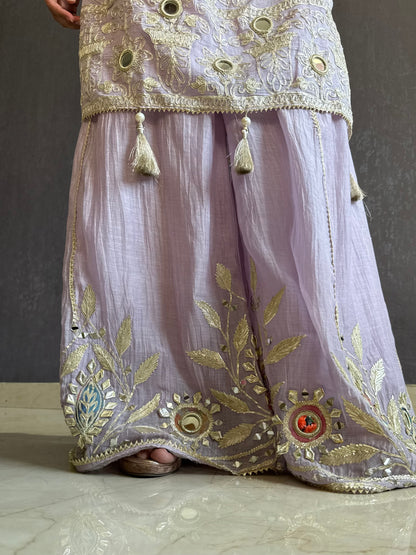 Luxurious mul cotton gotapatti sharara set