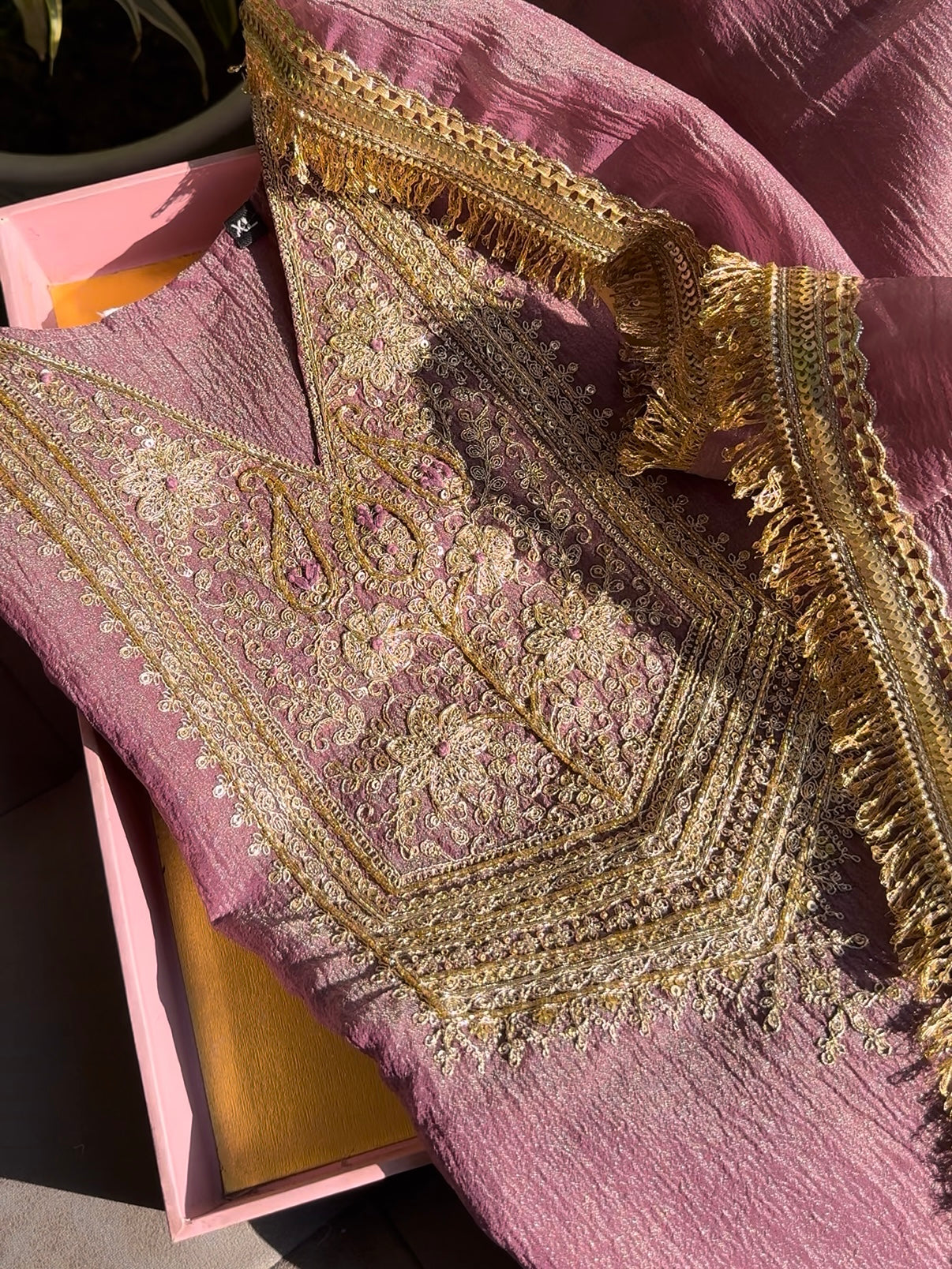 Tissue silk Handwork suit set