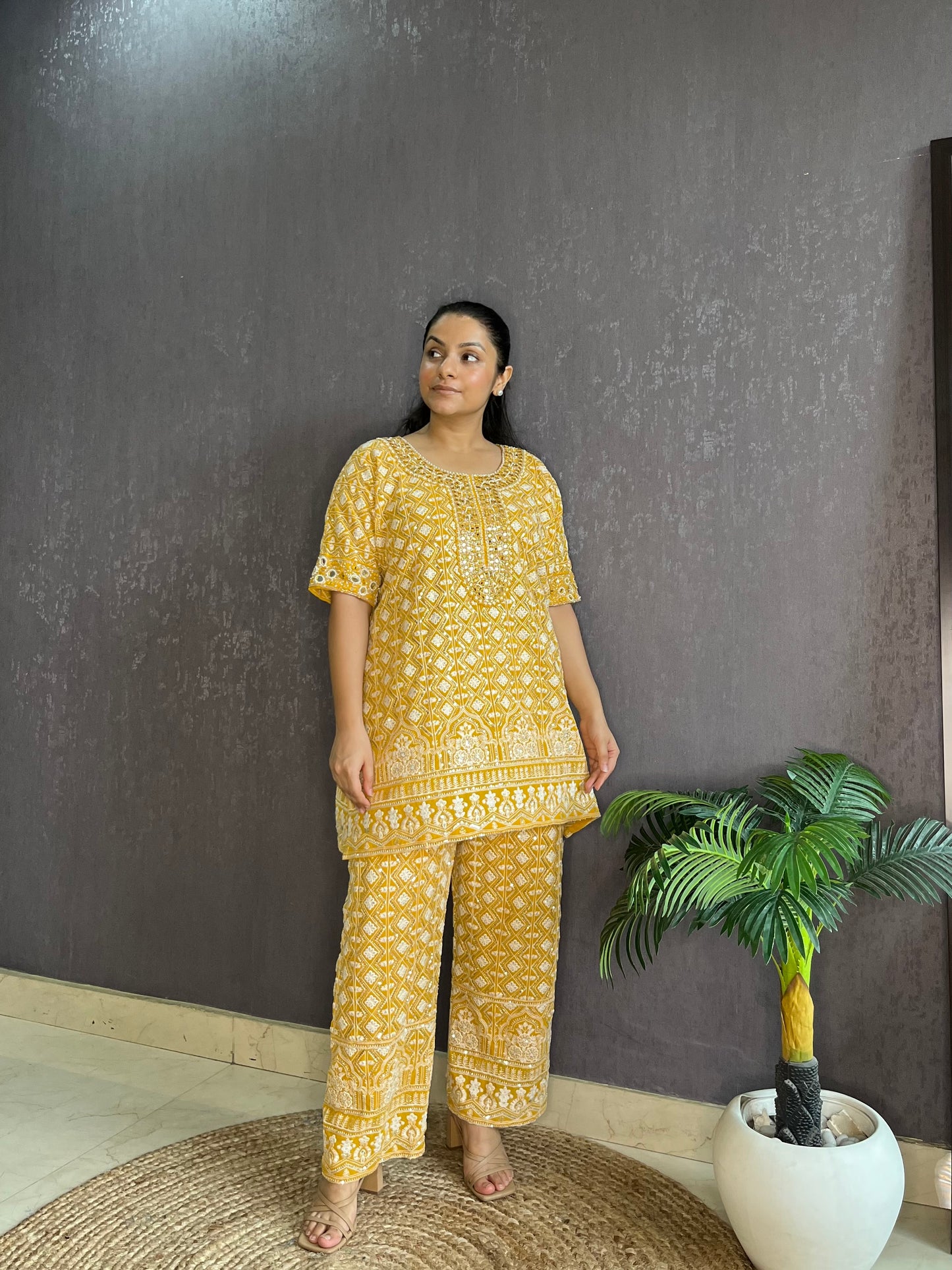 Lucknowi handwork festive Coord set