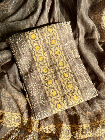Maheshwari Kantha work Unstitched suit